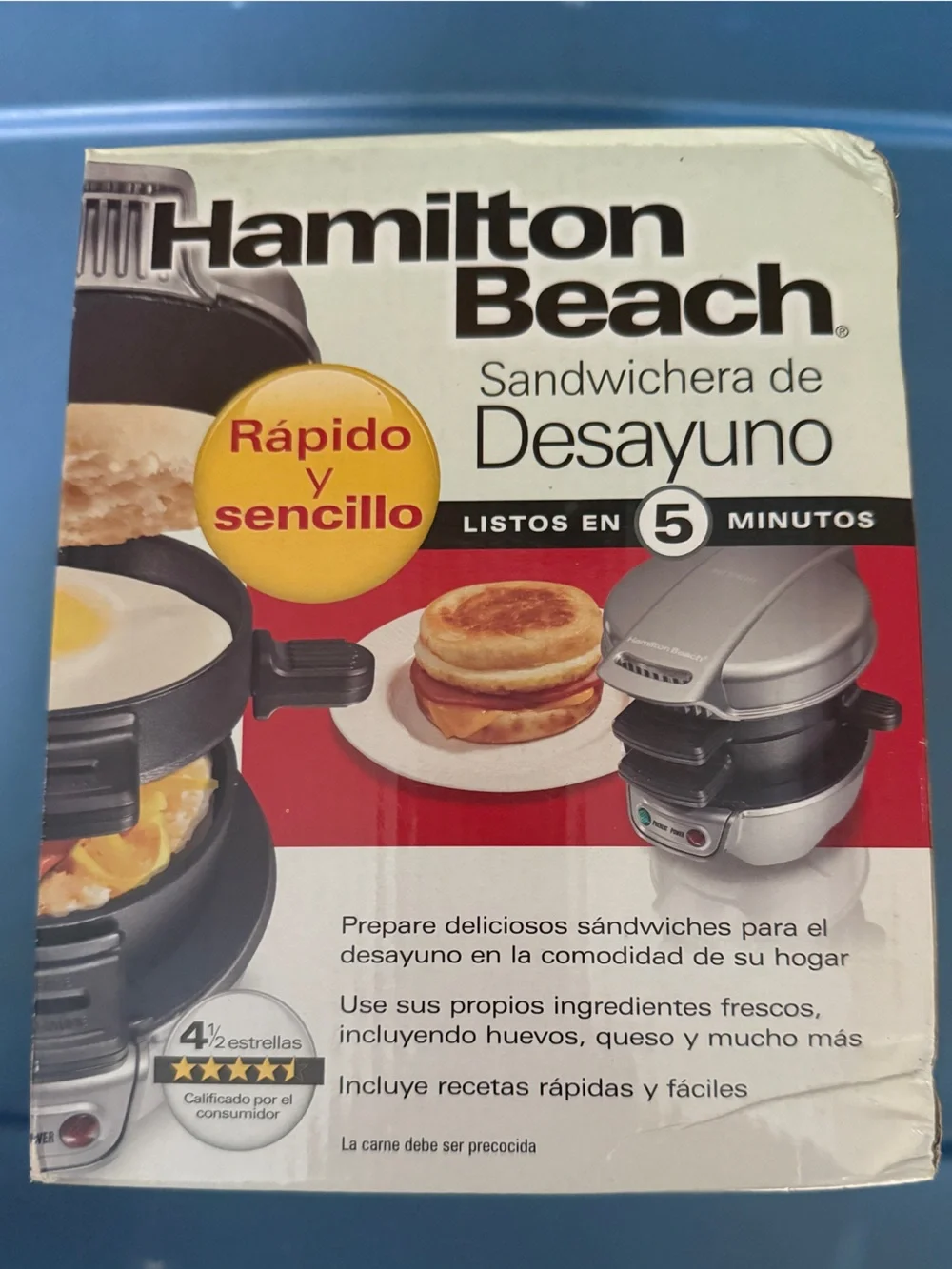 Hamilton Beach Breakfast Sandwich Maker (model 25475),